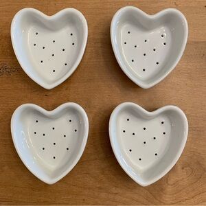 Set of 4 Individual Coeur a la Crème Dessert Dishes